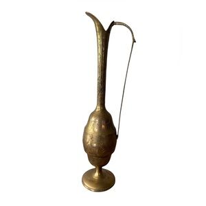 Vintage 11” Tall Brass Decorative Jug / India Jug brass /bohemian decor
